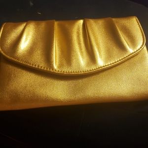 Gold lame handbag